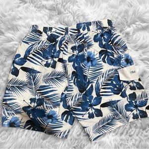 Men's Tropical Blue Floral Board Shorts